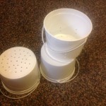 Nesting buckets to use as mold.